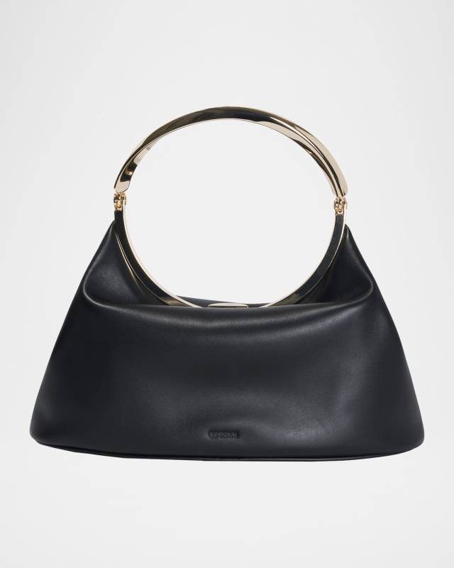 Luca Slouchy Leather Twisted Top-Handle Bag